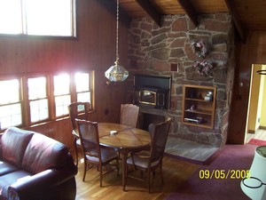 Dining Area with Fireplace